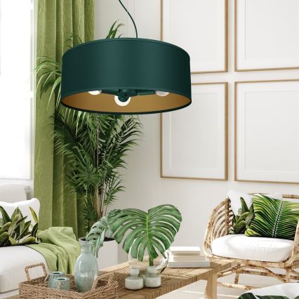 Hanglamp aan een koord VERDE 3xE27/60W/230V groen