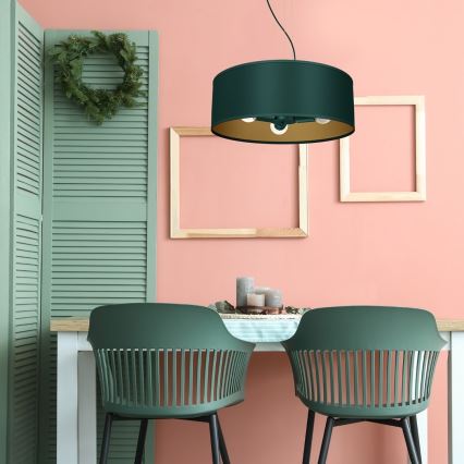 Hanglamp aan een koord VERDE 3xE27/60W/230V groen