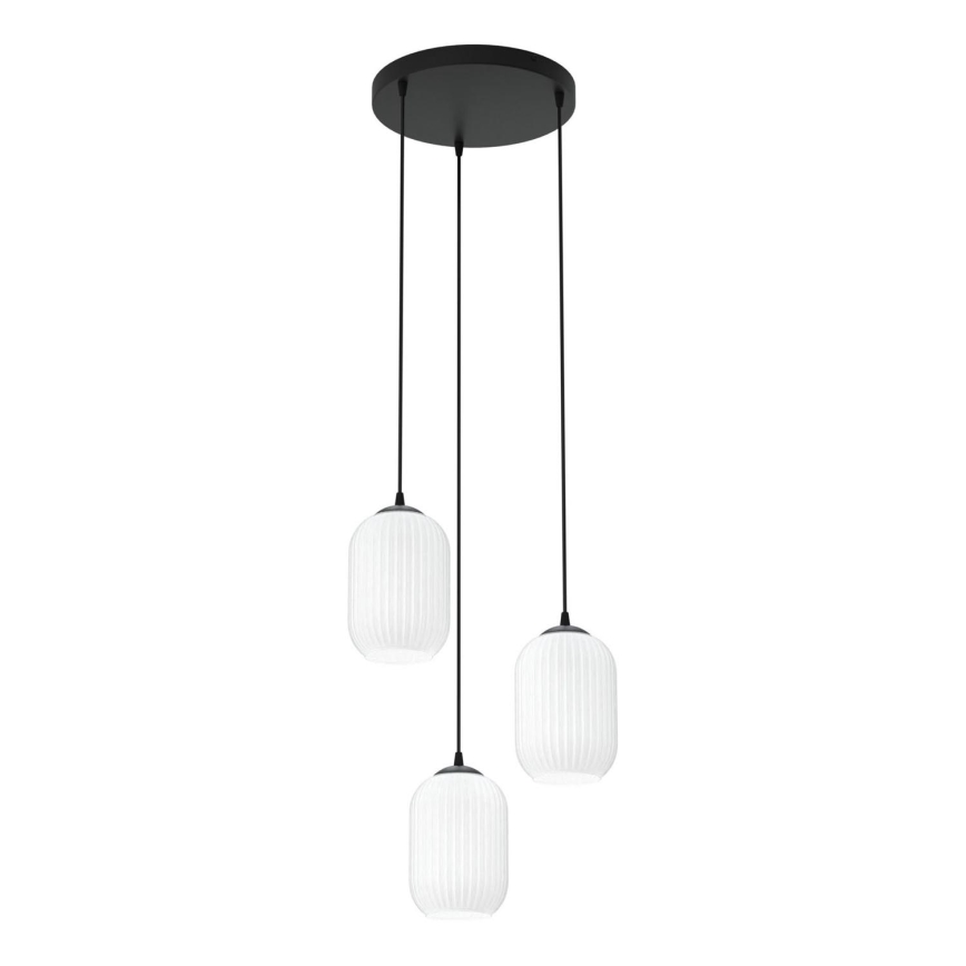 Hanglamp aan een koord VERDI 3xE27/15W/230V diameter 30 cm zwart/wit