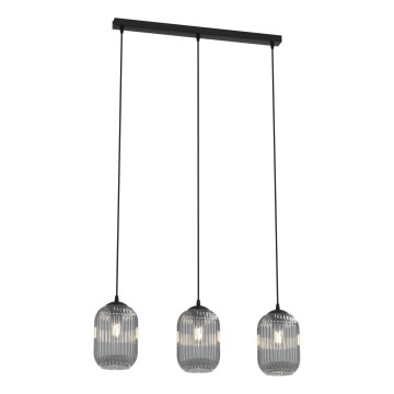 Hanglamp aan een koord VERDI 3xE27/15W/230V zwart/grijs