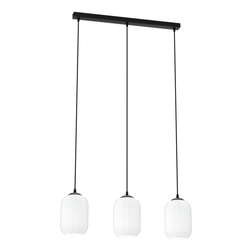 Hanglamp aan een koord VERDI 3xE27/15W/230V zwart/wit