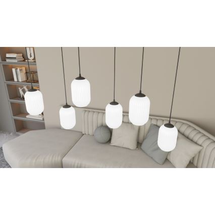 Hanglamp aan een koord VERDI 3xE27/15W/230V zwart/wit