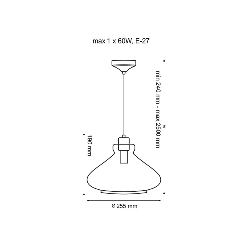 Hanglamp aan een koord VETRO 1xE27/60W/230V beuken