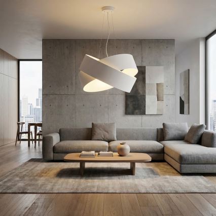 Hanglamp aan een koord VIENO 3xE27/15W/230V wit
