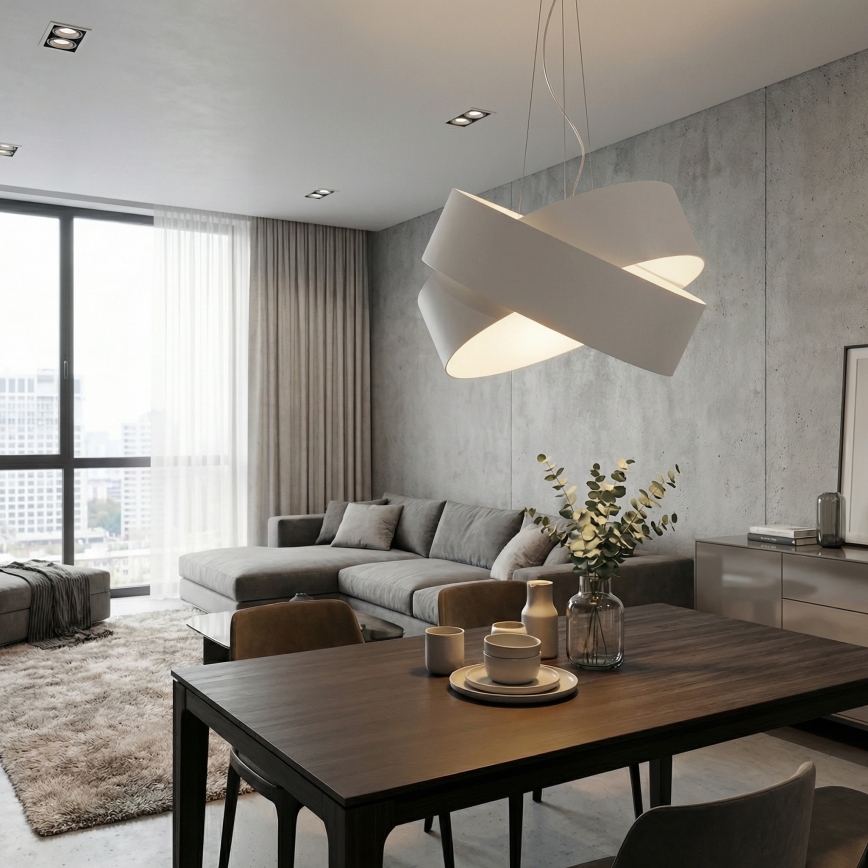 Hanglamp aan een koord VIENO 3xE27/15W/230V wit