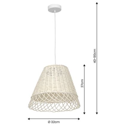 Hanglamp aan een koord VIMINI 1xE27/40W/230V rotan