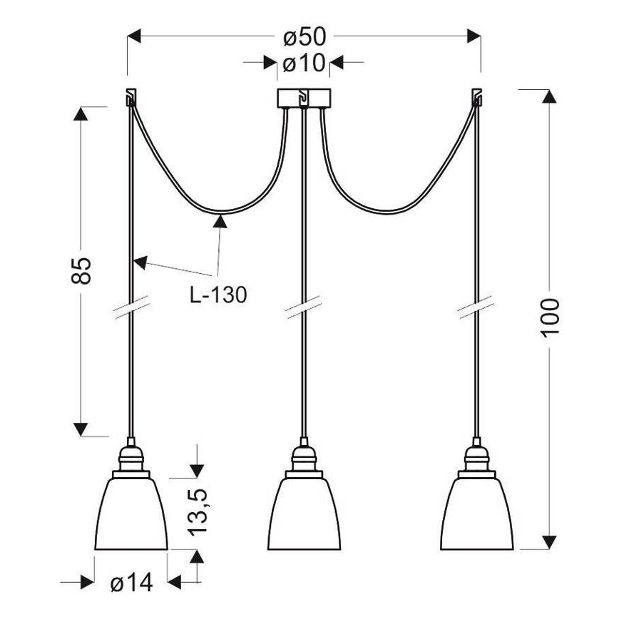 Hanglamp aan een koord VOICE 4xE27/40W/230V spin