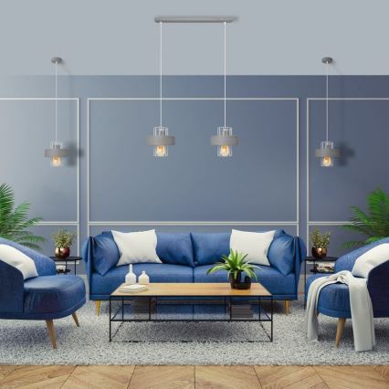 Hanglamp aan een koord VOLTA 1xE27/15W/230V grijs