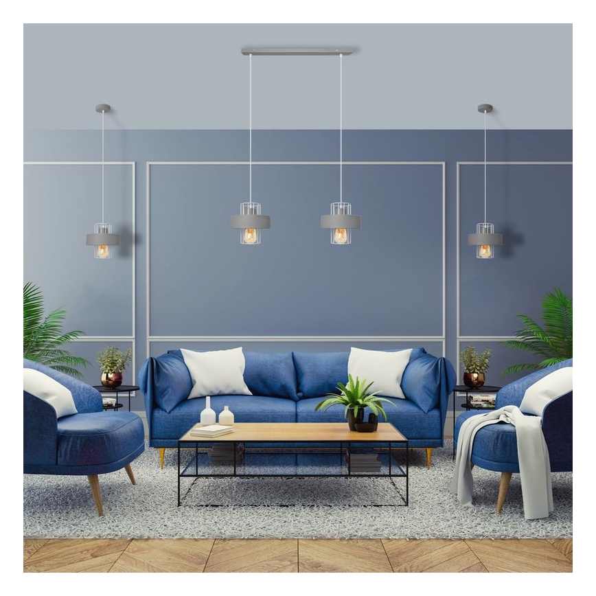 Hanglamp aan een koord VOLTA 1xE27/15W/230V grijs
