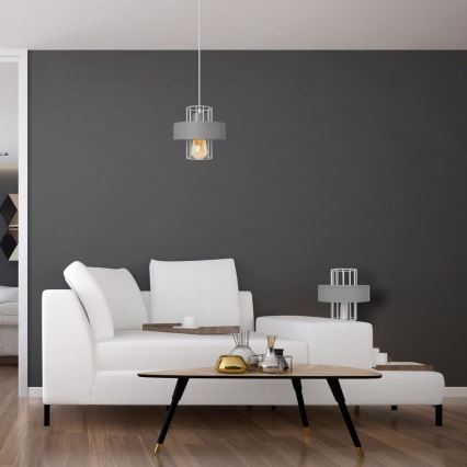 Hanglamp aan een koord VOLTA 1xE27/15W/230V grijs