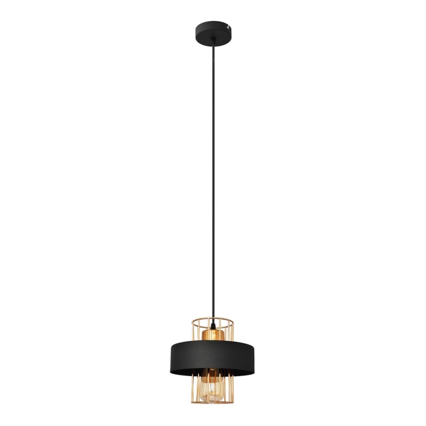 Hanglamp aan een koord VOLTA 1xE27/15W/230V zwart/gouden