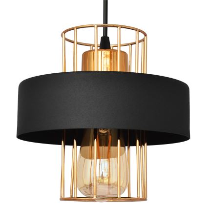 Hanglamp aan een koord VOLTA 1xE27/15W/230V zwart/gouden