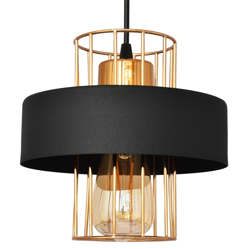 Hanglamp aan een koord VOLTA 1xE27/15W/230V zwart/gouden