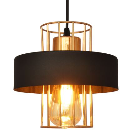 Hanglamp aan een koord VOLTA 1xE27/15W/230V zwart/gouden