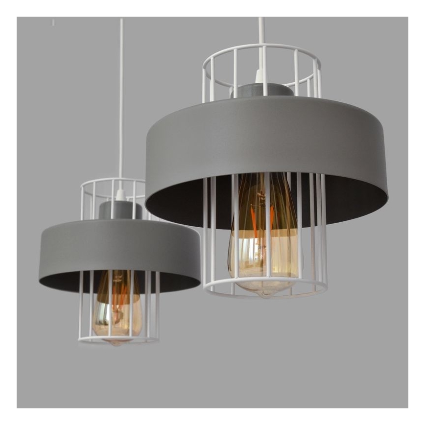 Hanglamp aan een koord VOLTA 2xE27/15W/230V grijs