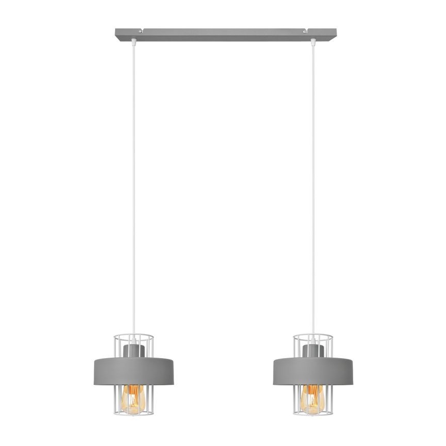 Hanglamp aan een koord VOLTA 2xE27/15W/230V grijs