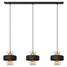 Hanglamp aan een koord VOLTA 3xE27/60W/230V zwart/gouden