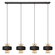Hanglamp aan een koord VOLTA 4xE27/60W/230V zwart/gouden