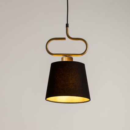 Hanglamp aan een koord VOLUTTO 1xE27/60W/230V zwart/koper