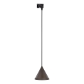 Hanglamp aan een koord voor 1-fase railsysteem CONO 1xE27/15W/230V zwart/bruin