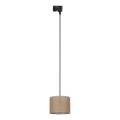 Hanglamp aan een koord voor 1-fase railsysteem TRACER 1xE27/15W/230V diameter 20 cm zwart/bruin