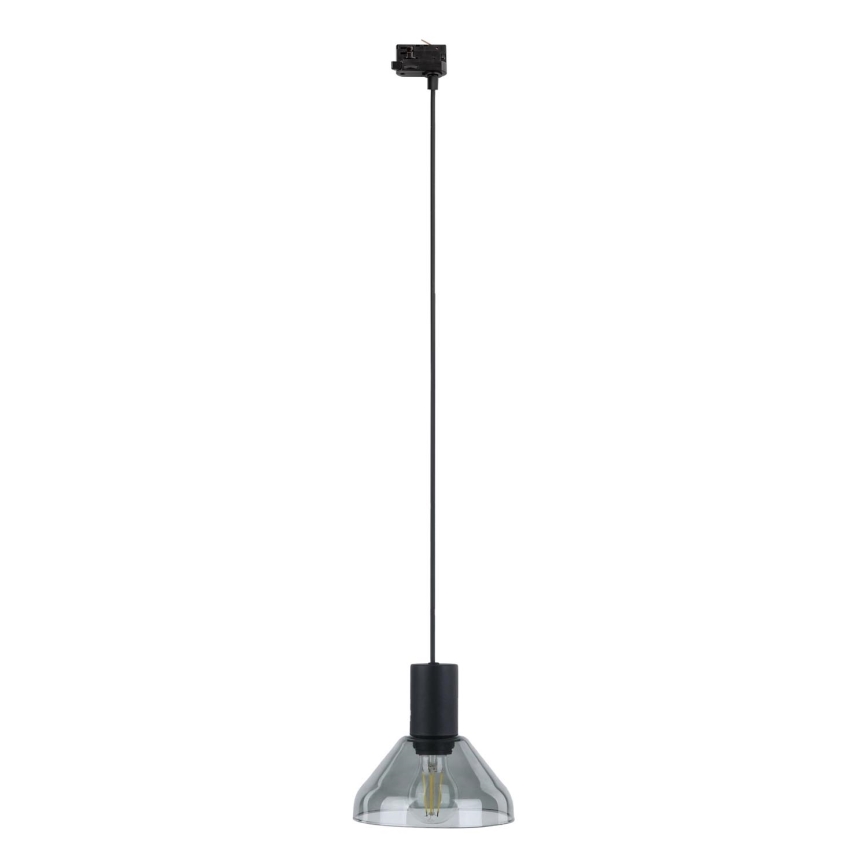 Hanglamp aan een koord voor een 3-fase rail systeem NEO 1xE27/15W/230V zwart/gerookt zwart