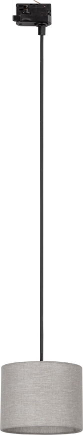 Hanglamp aan een koord voor een 3-fase rail systeem TRACER 1xE27/15W/230V diameter 20 cm zwart/grijs