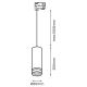 Hanglamp aan een koord voor een 3-fase Railsysteem PIPE 1xGU10/25W/230V wit