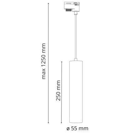 Hanglamp aan een koord voor een rail Systeem MARIBEL 3xGU10/10W/230V + 1 m rails systeem wit