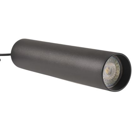 Hanglamp aan een koord voor een rail Systeem MARIBEL 3xGU10/10W/230V + 1 m rails systeem zwart