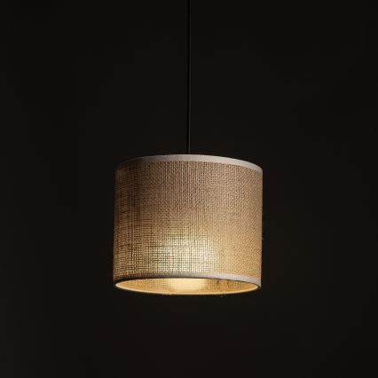 Hanglamp aan een koord voor 1-fase railsysteem TRACER 1xE27/15W/230V diameter 20 cm zwart/bruin
