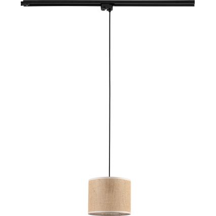 Hanglamp aan een koord voor 1-fase railsysteem TRACER 1xE27/15W/230V diameter 20 cm zwart/bruin