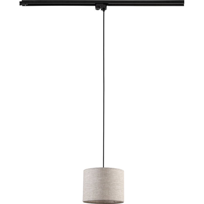 Hanglamp aan een koord voor 1-fase railsysteem TRACER 1xE27/15W/230V diameter 20 cm zwart/grijs