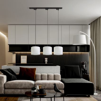 Hanglamp aan een koord voor 1-fase railsysteem TRACER 1xE27/15W/230V diameter 20 cm zwart/wit