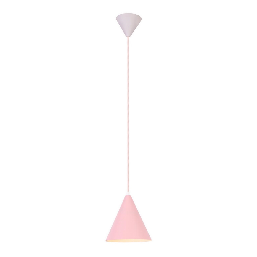 Hanglamp aan een koord VOSS 1xE27/40W/230V roze/wit