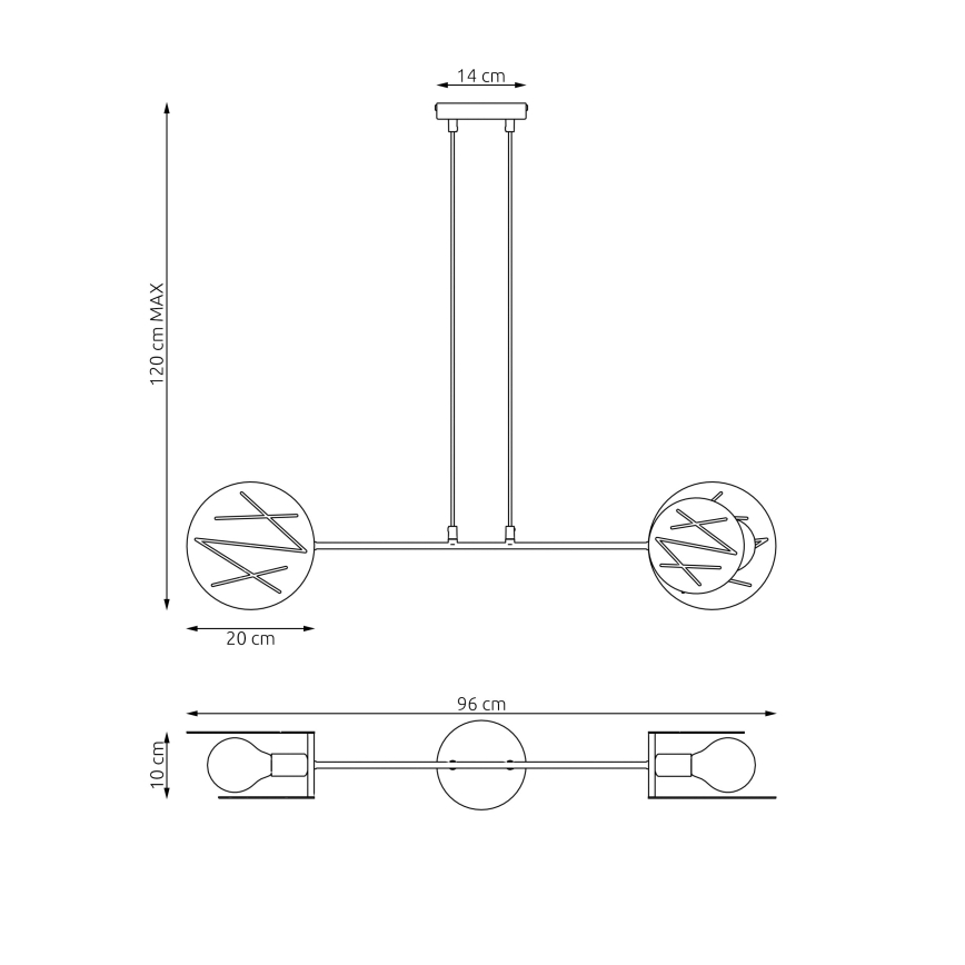 Hanglamp aan een koord XOTIC 2xE27/15W/230V zwart