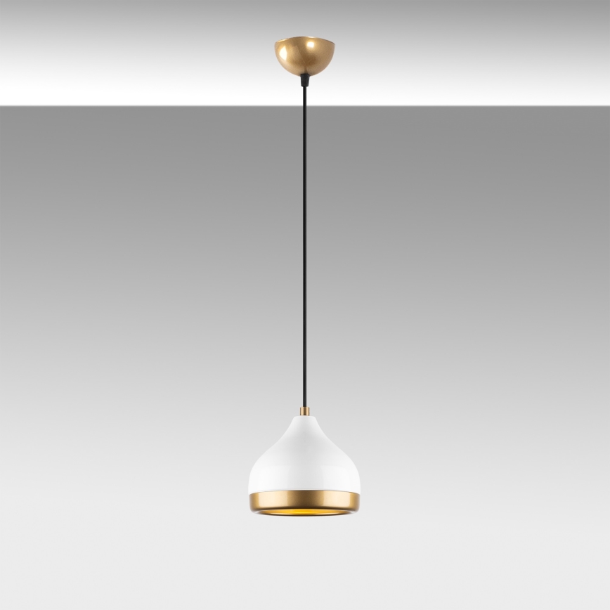 Hanglamp aan een koord YILDO 1xE27/40W/230V wit/goud