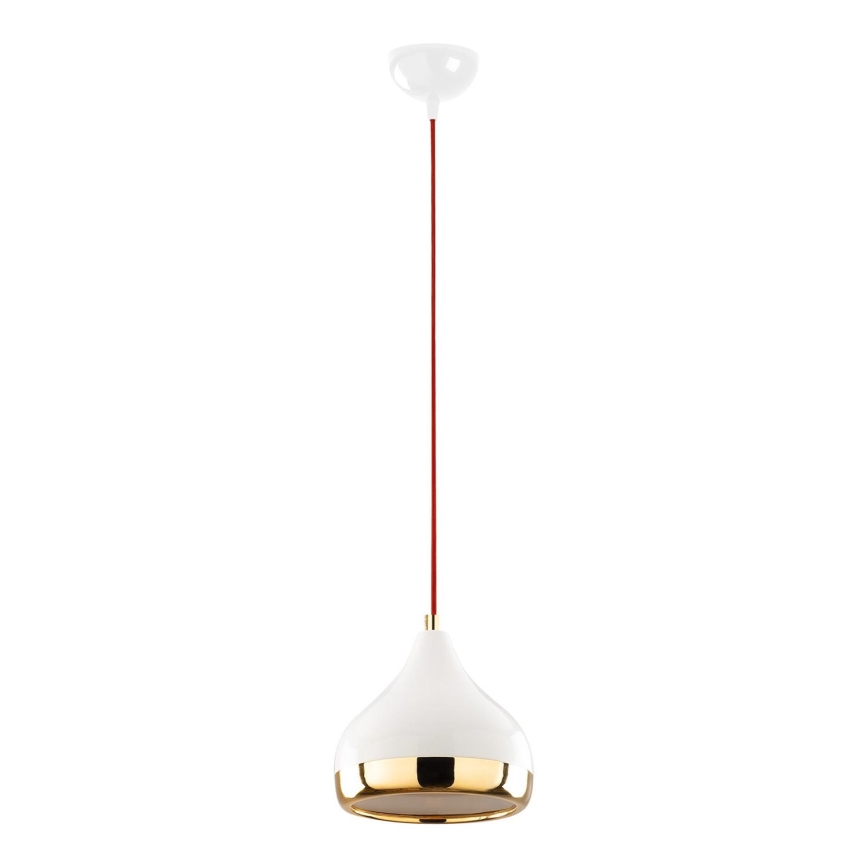 Hanglamp aan een koord YILDO 1xE27/40W/230V wit/goud/rood