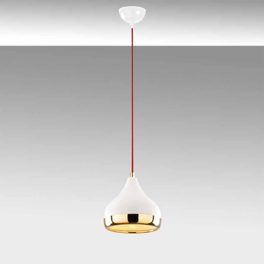 Hanglamp aan een koord YILDO 1xE27/40W/230V wit/goud/rood