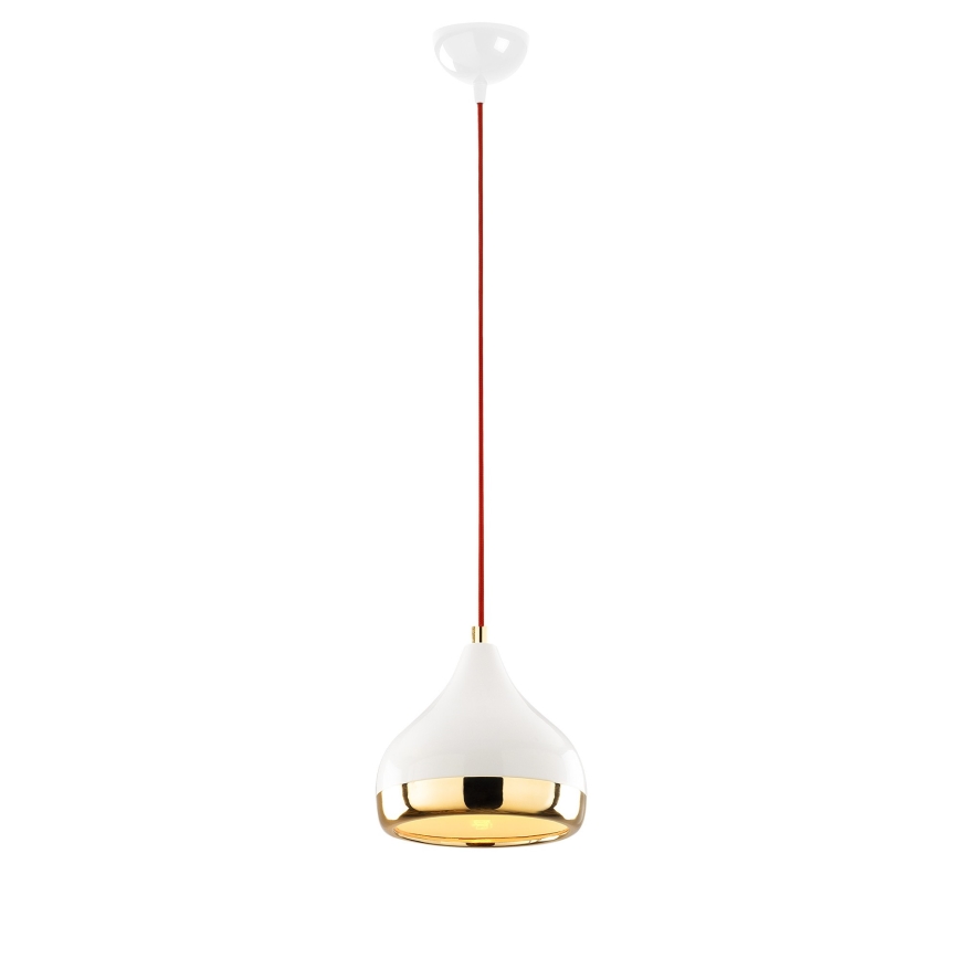 Hanglamp aan een koord YILDO 1xE27/40W/230V wit/goud/rood