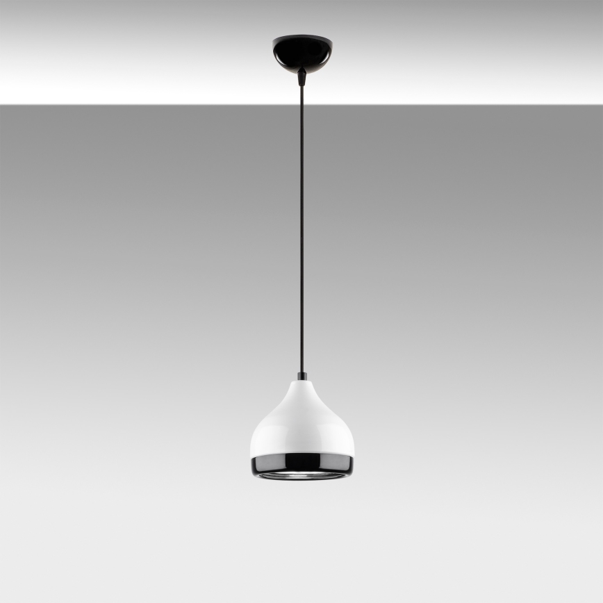 Hanglamp aan een koord YILDO 1xE27/40W/230V wit/zwart
