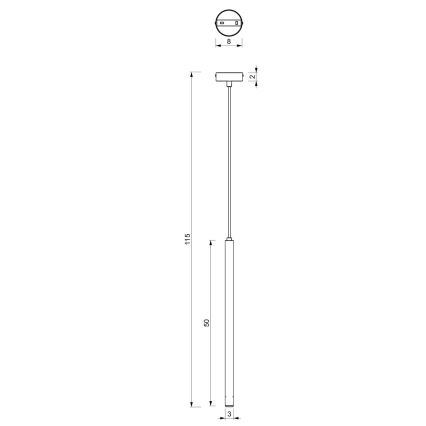 Hanglamp aan een koord YORU 1xG9/8W/230V 50 cm messing