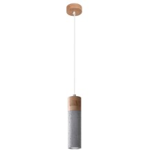 Hanglamp aan een koord ZANE 1xGU10/40W/230V beton/hout