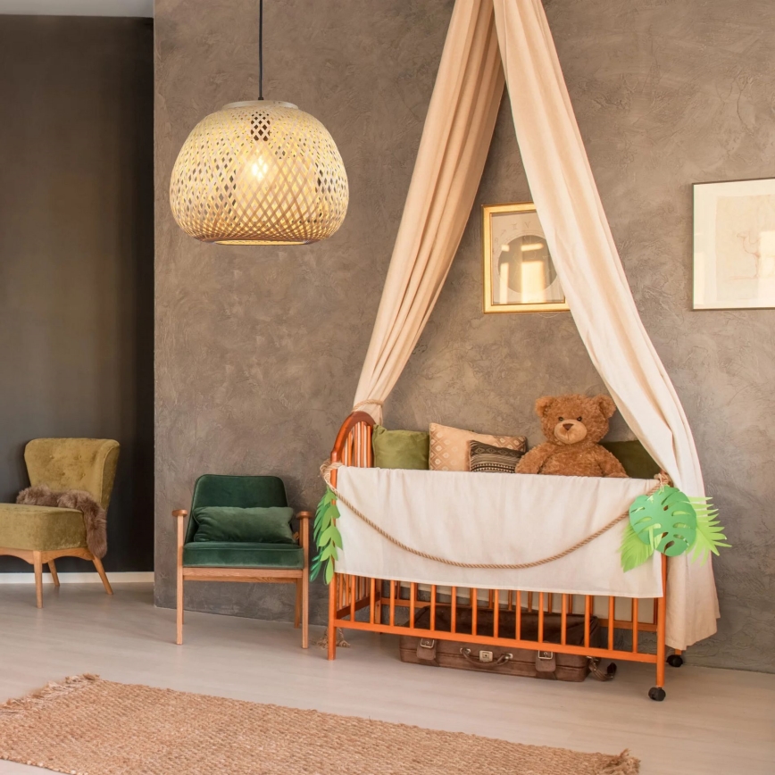 Hanglamp aan een koord ZANZIBAR 1xE27/20W/230V diameter 35 cm bamboe