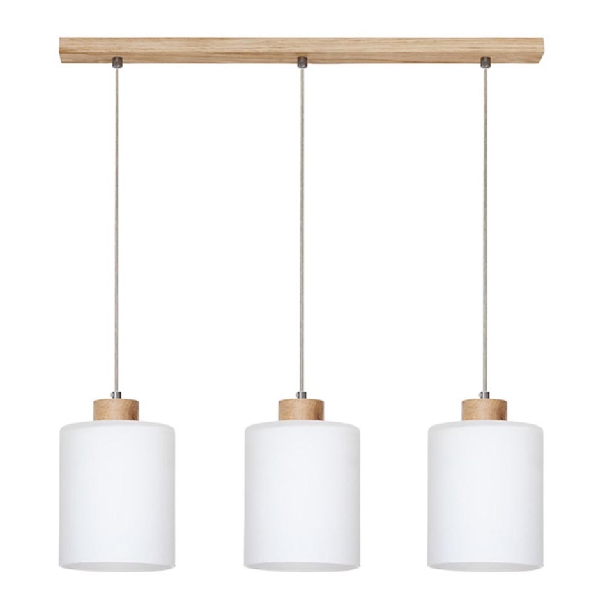 Hanglamp aan een koord ZEFIR 3xE27/60W/230V eiken