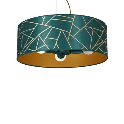 Hanglamp aan een koord ZIGGY 3xE27/60W/230V groen/goud