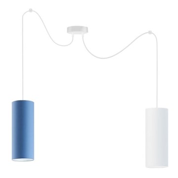 Hanglamp aan een koord ZIK 2xE27/40W/230V blauw/wit