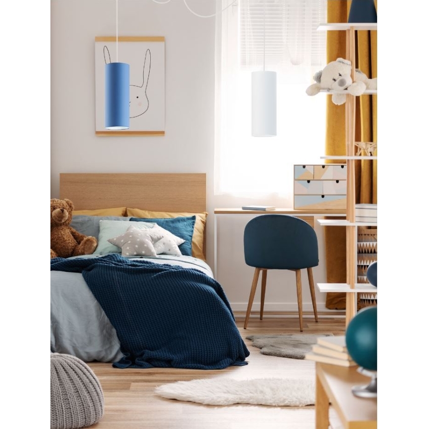 Hanglamp aan een koord ZIK 2xE27/40W/230V blauw/wit