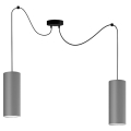 Hanglamp aan een koord ZIK 2xE27/40W/230V grijs