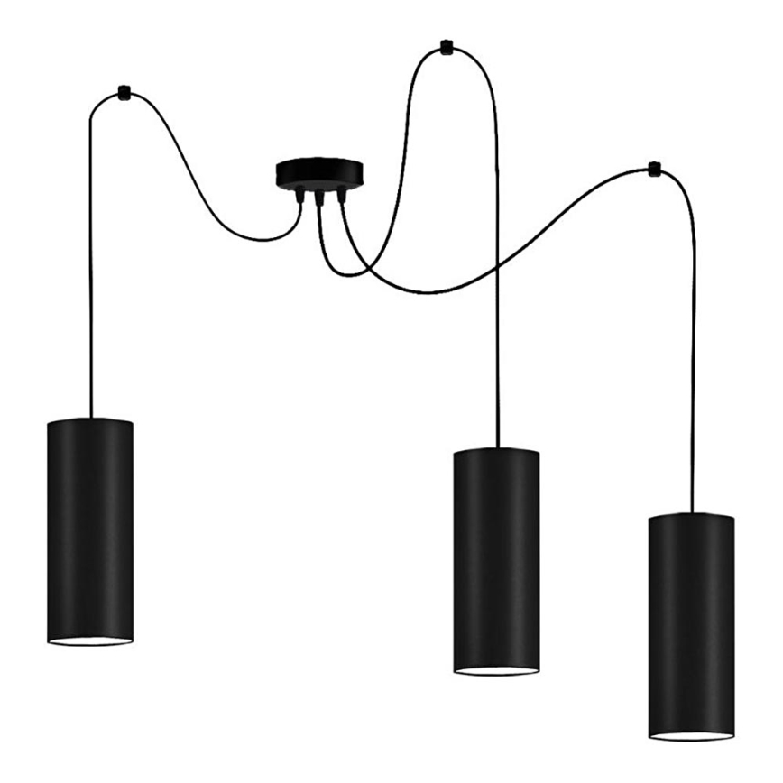 Hanglamp aan een koord ZIK 3xE27/40W/230V spin zwart